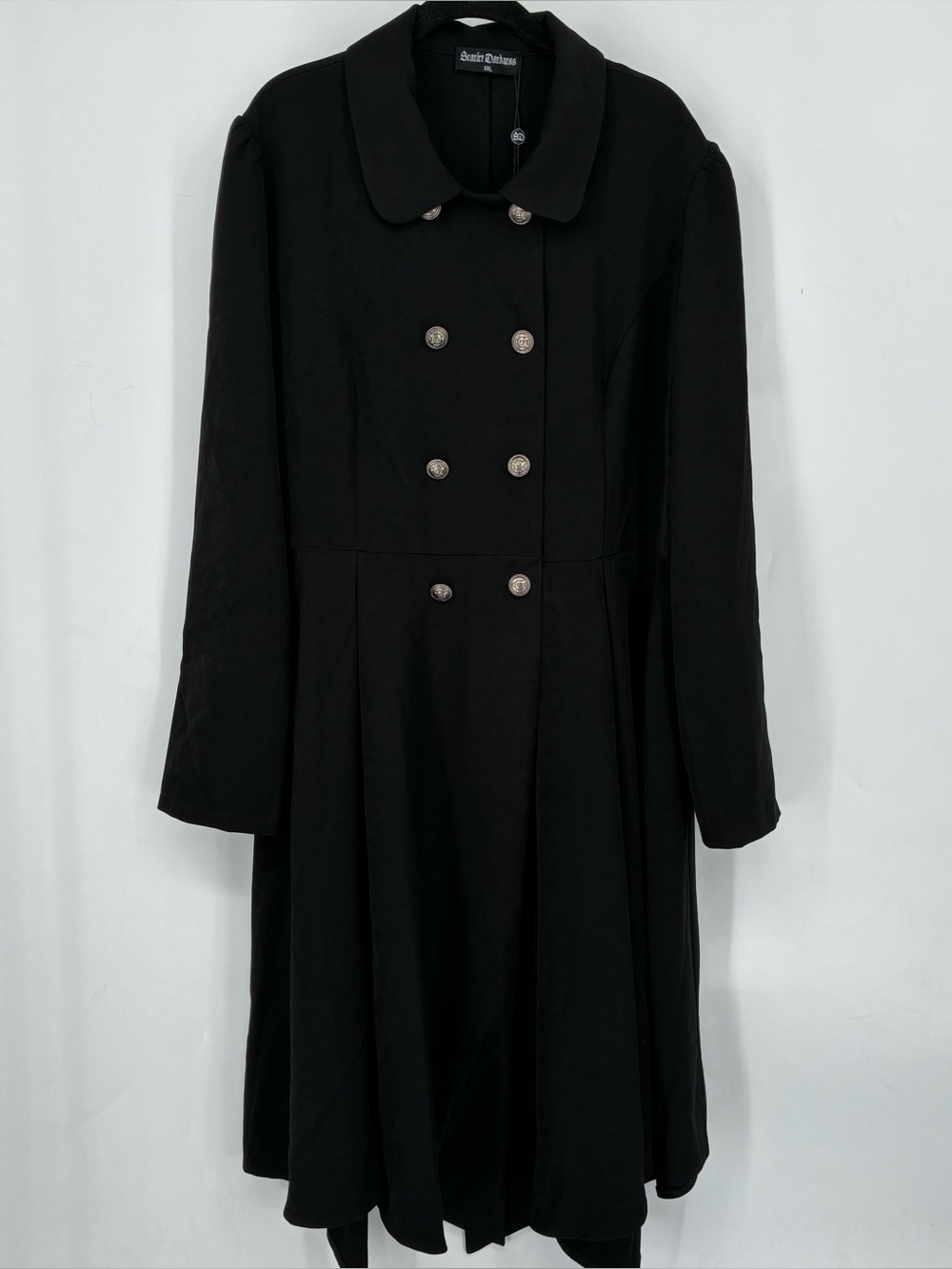 NEW Scarlet Darkness Plus Size XXL Black Double Breast Long Black Victorian Coat